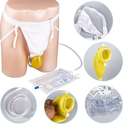 Urin-Auffangbeutel mit Silikon-Empfänger | Wiederverwendbar & Auslaufsicher | Für Inkontinenz