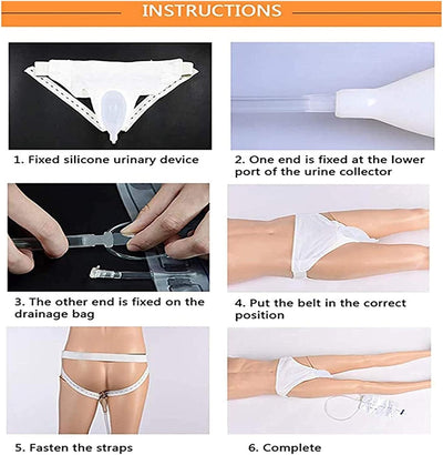 Urin-Auffangbeutel mit Silikon-Empfänger | Wiederverwendbar & Auslaufsicher | Für Inkontinenz