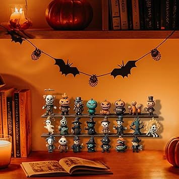 Halloween Rückwärtszähler Kiste | 31 Nächte des Gruselns | Adventskalender mit 31 Überraschungen | Figuren, Anhänger & Deko