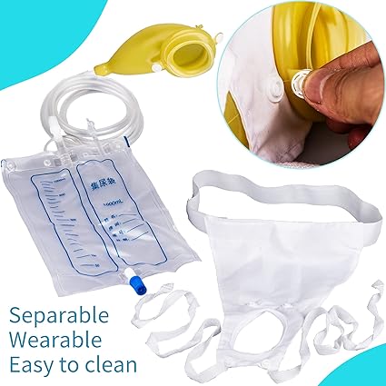 Urin-Auffangbeutel mit Silikon-Empfänger | Wiederverwendbar & Auslaufsicher | Für Inkontinenz