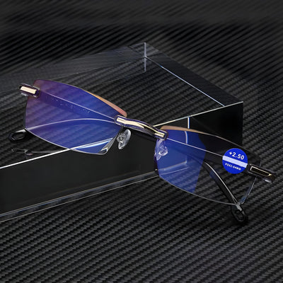 1+1 Gratis | Gleitsichtbrille mit Blaulichtfilter | Anti-Strahlung Lesebrille | Fortschrittliche Gläser für Nah- & Fernsicht | Kratzfest & Leicht