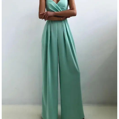 Damen Eleganter Weit Bein Jumpsuit | Spaghettiträger
