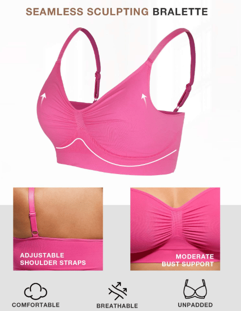 Damen BH ohne Bügel | Nahtlos & Formend | Atmungsaktiv | Modal-Baumwollmix