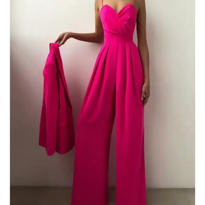 Damen Eleganter Weit Bein Jumpsuit | Spaghettiträger