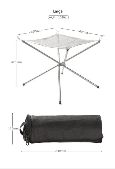 Faltbare Feuerstelle aus Edelstahl | Leicht & Tragbar | Camping Feuerkorb mit Netz & Tragetasche | Für Outdoor & Garten