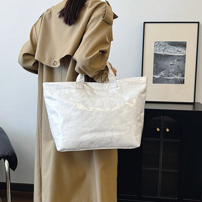 Damen Tragetasche | Große Tragetasche | Stylisch & Funktional | Kraftpapier & Polyester