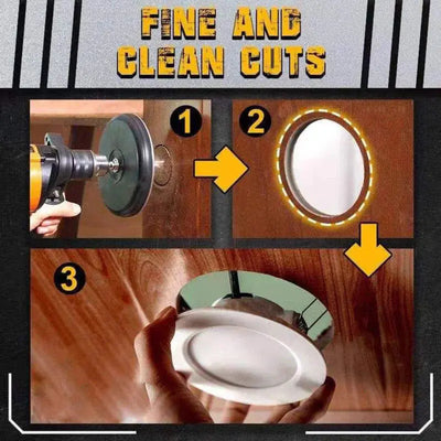 Verstellbarer Lochbohrer | Präzise Lochsäge mit Dreifach-Klinge | Nylon & Zink-Alu Legierung | Inkl. Zubehör