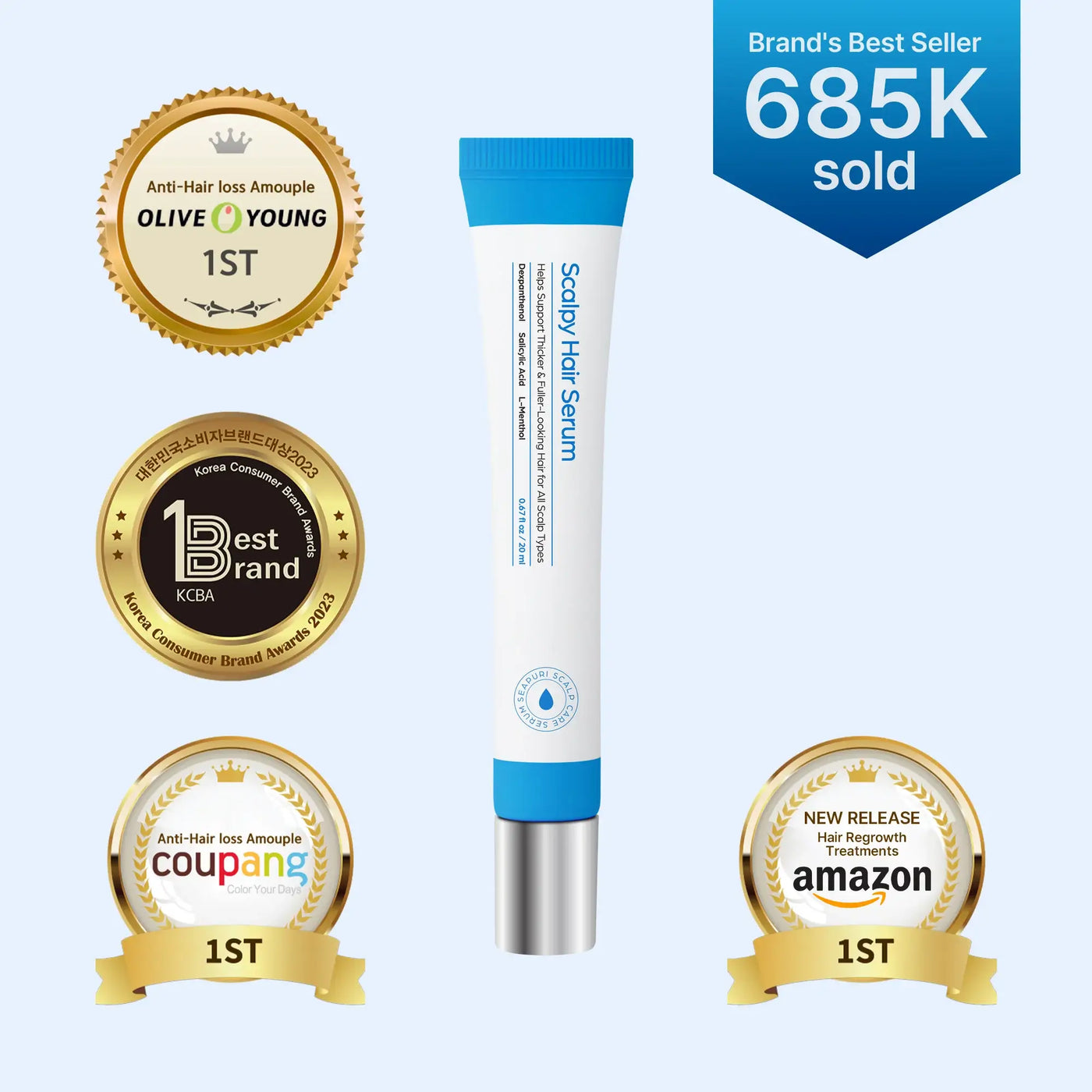 2+2 Gratis | Anti-Haarausfall Serum mit Kopfhautmassager | 2-in-1 Haarwachstums Kur | Kühlt, Stärkt & Fördert Neues Haarwachstum