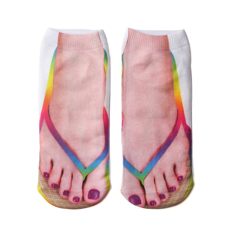 Damen Motivsocken | Maniküre-Print Design | Weiches Baumwollmischgewebe | Bequem & langlebig