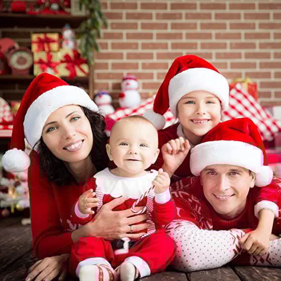 Weihnachten Santa Hut | Singend & Tanzend | Elektrisch | Plüsch Rot | Lustige Geschenkidee & Party-Accessoire