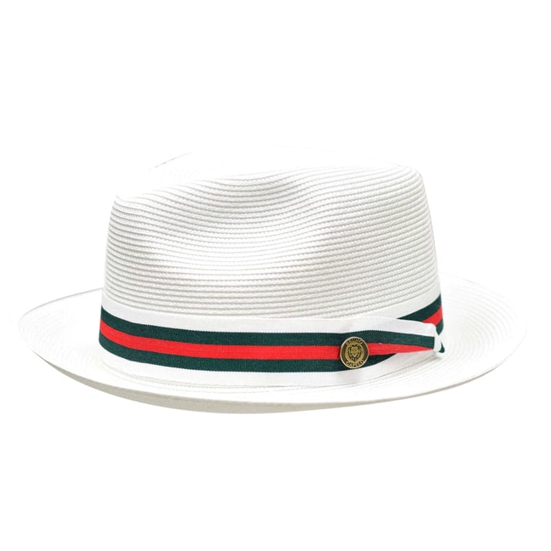Unisex Fedora Hut | Handgefertigt im Pinch Front Stil | Natürliches Poly-Braid mit Ripsband