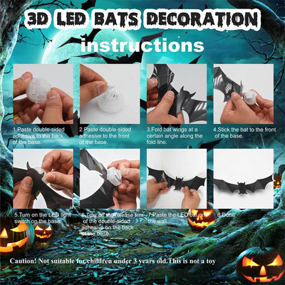 Halloween LED-Leuchten | GruselFlügel™ | Festliche Deko mit Fledermaus-Design | Batteriebetrieben & Wiederverwendbar