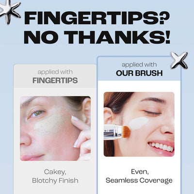 Farbwechsel Foundation Stick | 2-in-1 Make-up & Pflege | Passt sich jedem Hautton an | Mit Pinsel