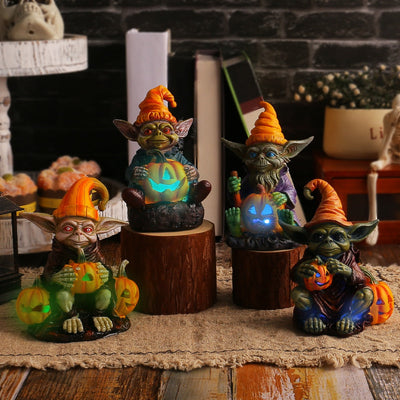 GhoulLaterne™ Ghoulie Halloween Statue aus Harz mit Kürbislampe (Kaufen Sie 1 und erhalten Sie 1 gratis)