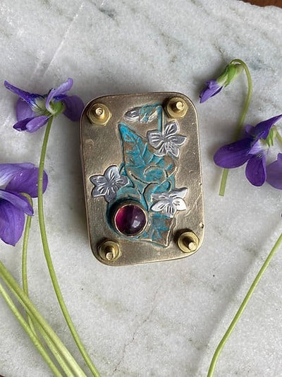 Mikro-Blumenpresse | Handgefertigt aus Silber & Messing | Inkl. 10 Blätter Herbarium-Papier