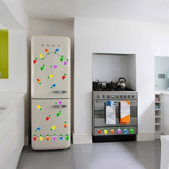 Weihnachts-Magnet Deko | Reflektierende Glühbirnen-Magnete | Für Auto, Kühlschrank & Metallflächen