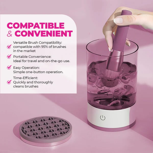 Elektrischer Make-up Pinselreiniger | 2-in-1 Reinigen & Trocknen | Hygienisch & Platzsparend