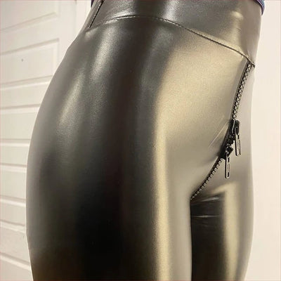 Damen Hose | Matte Lederoptik | Klassische Kunstlederhose | Stilvoll & Vielseitig