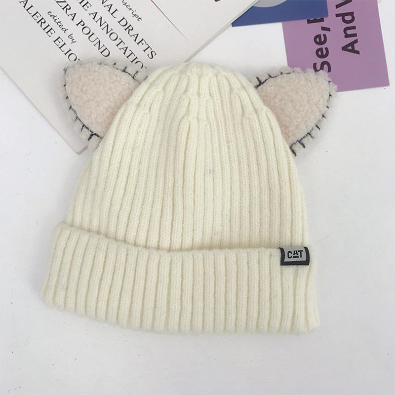 Winter-Strickmütze mit Katzenohren | Warm & Weich | Einheitsgröße für Damen