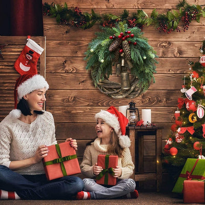 Boho Weihnachtskranz mit Glocken | Tür- & Wanddekoration | Handgefertigt