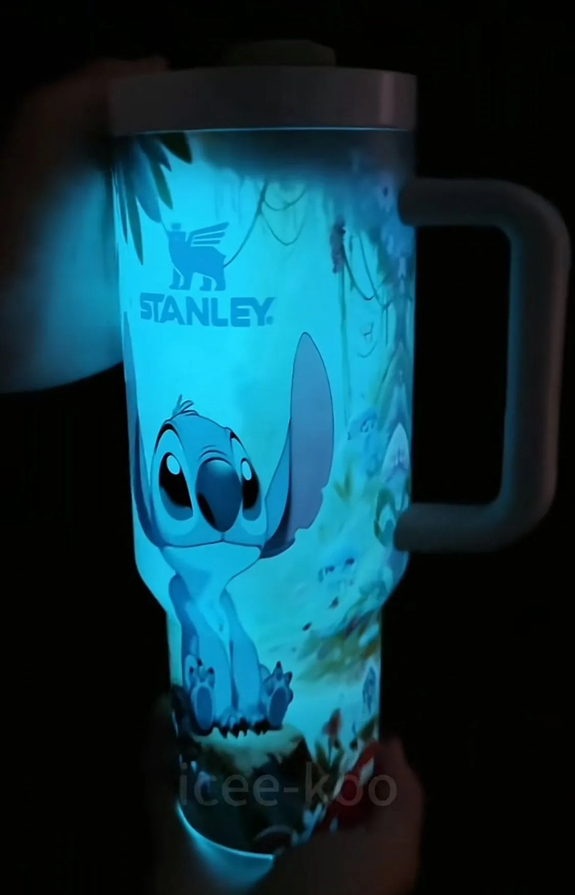 Leuchtender Tumbler Jack & Sally | Leuchtender Becher 1200 ml | Isoliert & Doppelwandig | Halloween & Weihnachts Edition