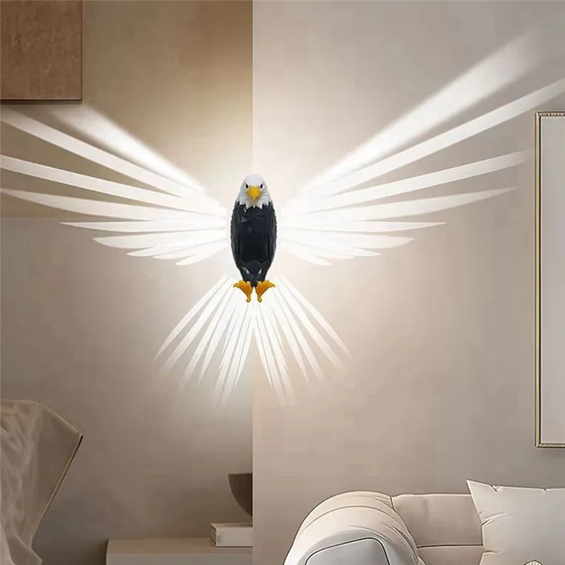 Wandlampe Adler | 3D LED Licht aus PETG | Symbol für Stärke & Freiheit | Dekolicht USA Design