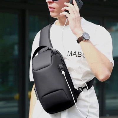 Anti-Diebstahl Tasche | USB-Ladeanschluss | Wasserfest & Passwortschloss