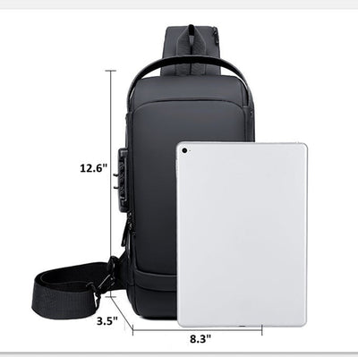 Anti-Diebstahl Tasche | USB-Ladeanschluss | Wasserfest & Passwortschloss