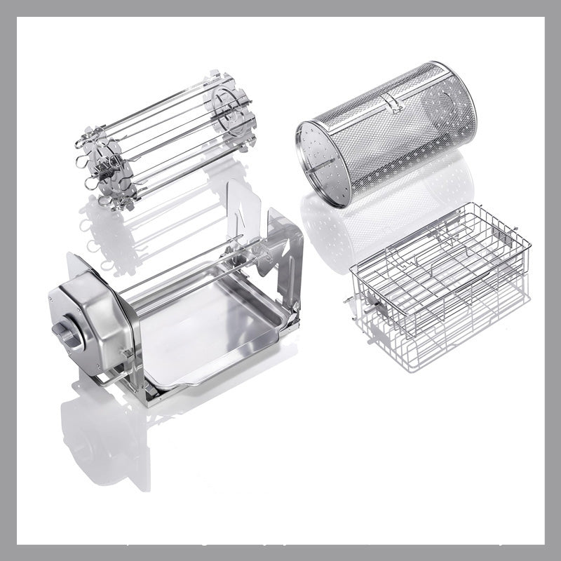 Rotierender Edelstahl-Backkäfig | 360° Heißluftfritteusen-Röstkorb | Gleichmäßiges Backen ohne Umdrehen