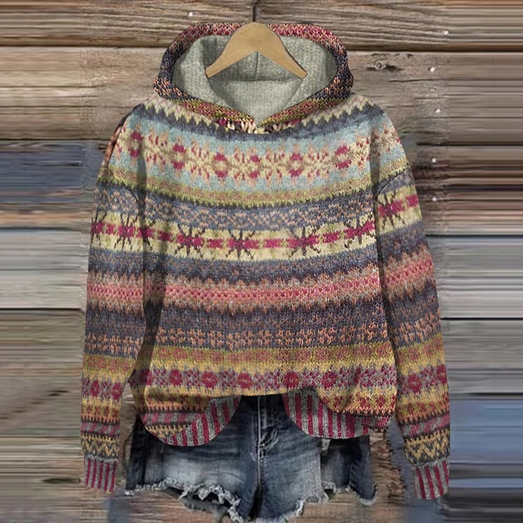 Linde | Retro-inspirierter Pullover mit Kapuze