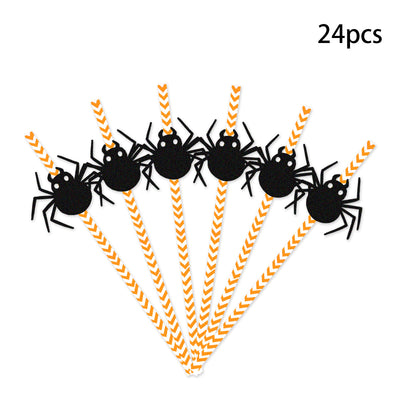 SchrecklicheStrohhalme™ Halloween Horror Papierstrohhalme (24 Stück)