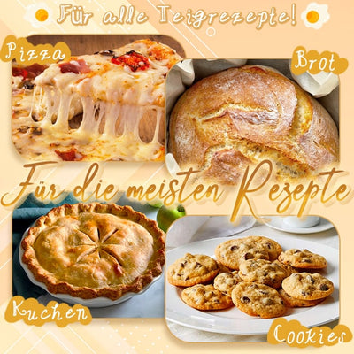 Edelstahl-Teigrührer | Ergonomischer Griff | Für Brot-, Pizza- & Kuchenteig