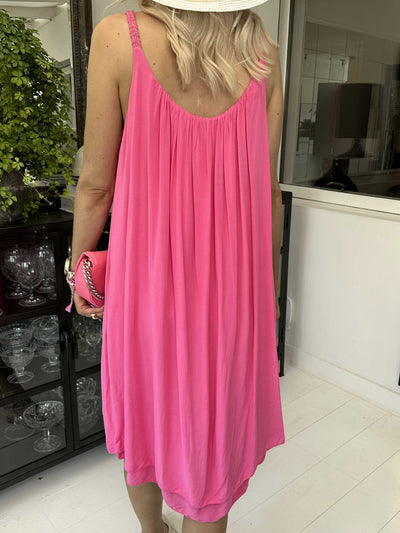 Ariel | Süßes Einfarbiges Kleid Mit Geflochtenen Trägern (1+1 GRATIS)
