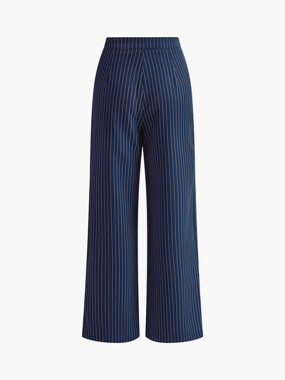 Isalie | Chic Nadelstreifen Plissee Design Damenhosen
