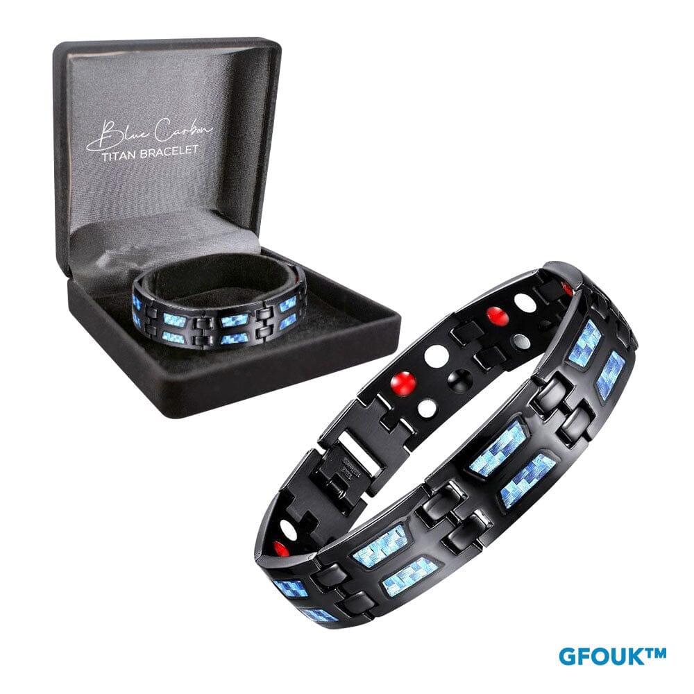 CarbonArmband™ Blauer Kohlenstoff TitanArmband