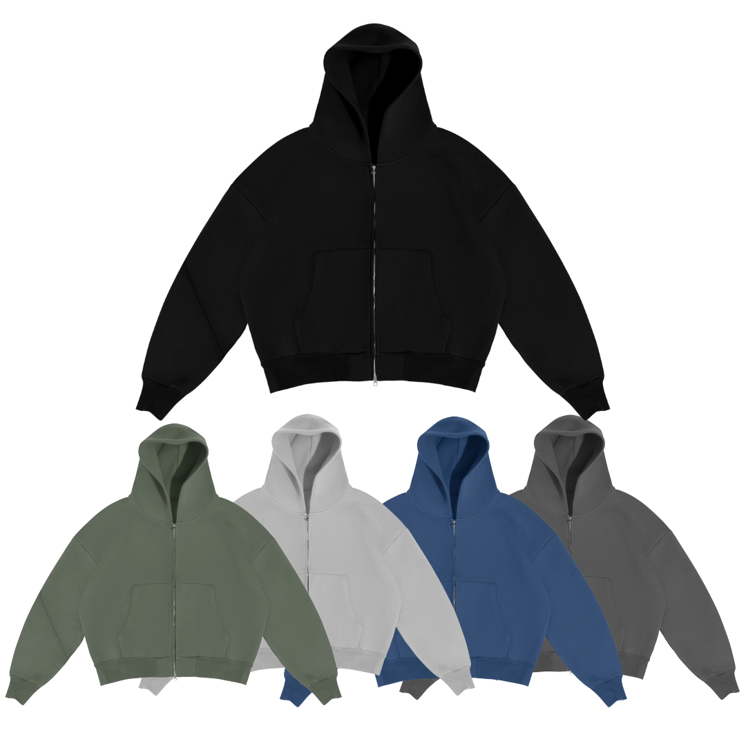 Herren Zip-Up Trainingsanzug | Leicht Oversized | Kurzes Design