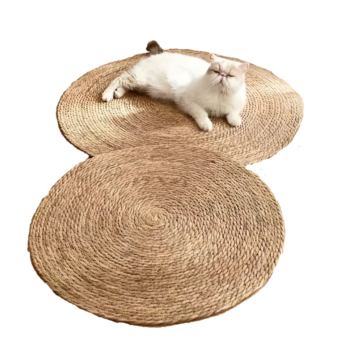 Katzenkratzmatte | Strapazierfähig & Bequem | Möbelkanten-Schutz | Geflochtener Rohrkolben