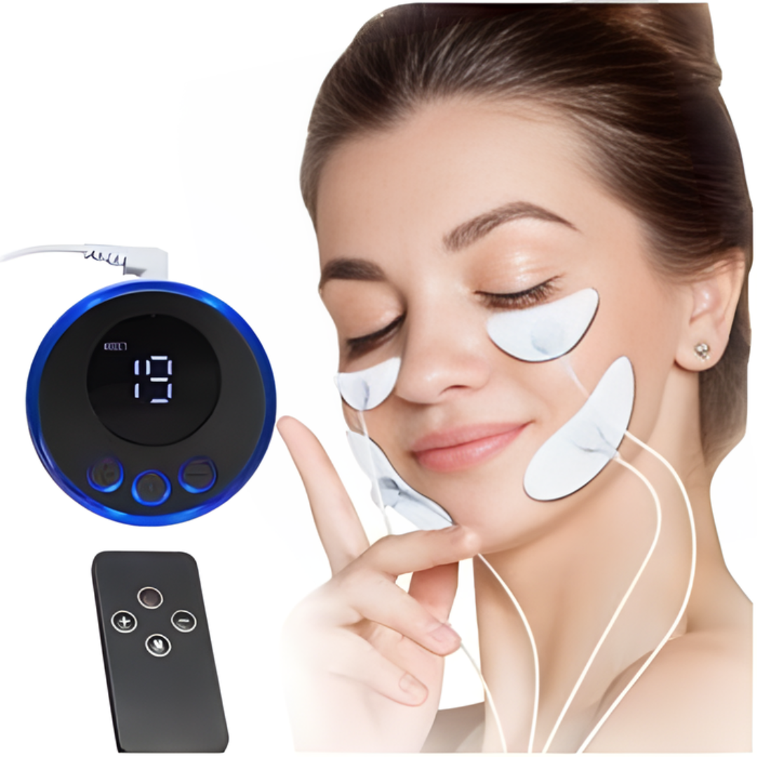 EMS Augen- & Gesichtsmassagegerät | Reduziert Schwellungen & Falten | 8 Modi mit einstellbarer Intensität