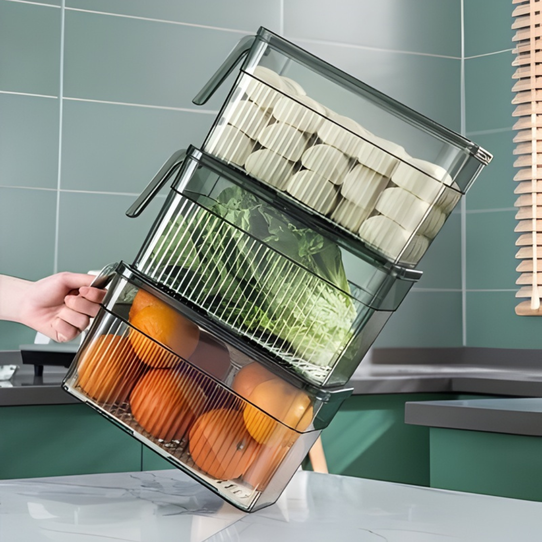 Aufbewahrungsbox mit Deckel | Stapelbar & BPA-frei | 1000 ml | Mit Sichtfenster & Griff