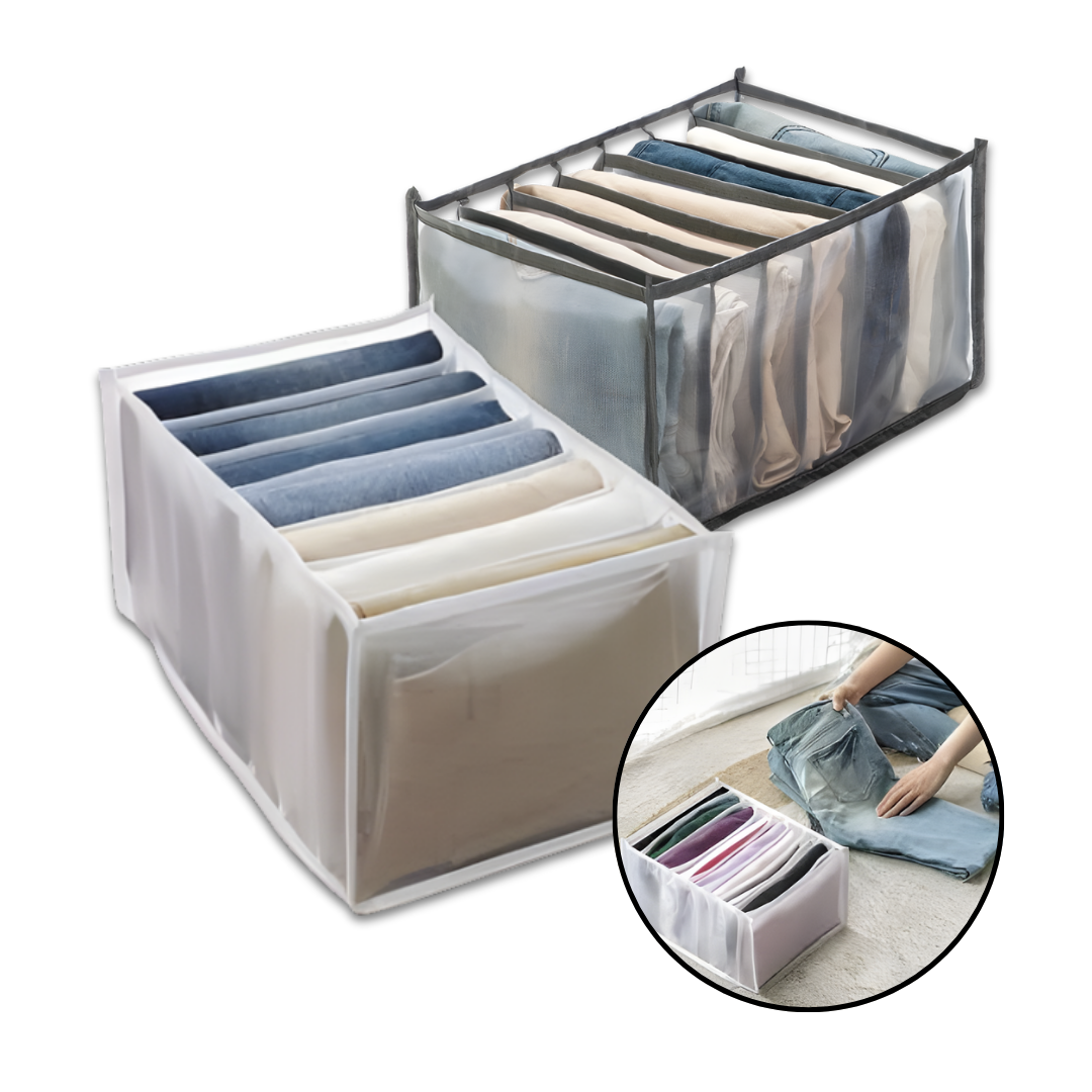 Kleiderschrank-Organizer | 7-Grid Aufbewahrungsbox | Ordnung & Übersicht im Schrank | Nylon-Oxford