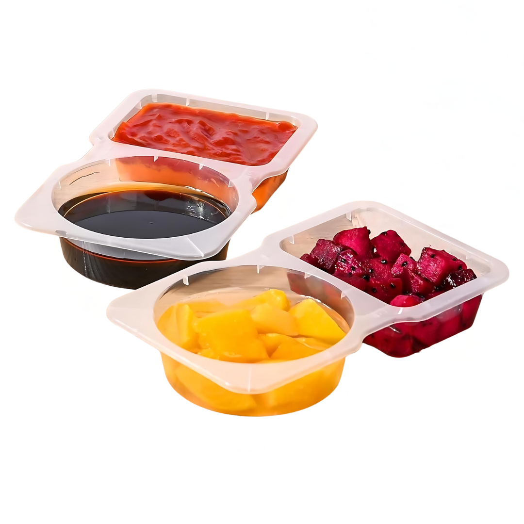 Soßen- & Dip-Behälter | Doppelkammer | Auslaufsicher & Wiederverwendbar