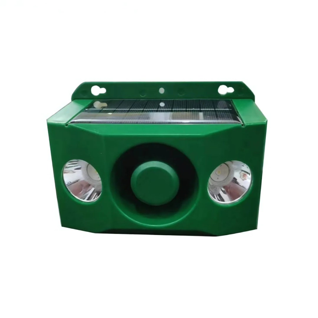 Solar Abwehrgerät mit Licht & Ton | Tiervertreiber | Wetterfest | Solar LED Blitzlicht & Alarm für Außenbereiche