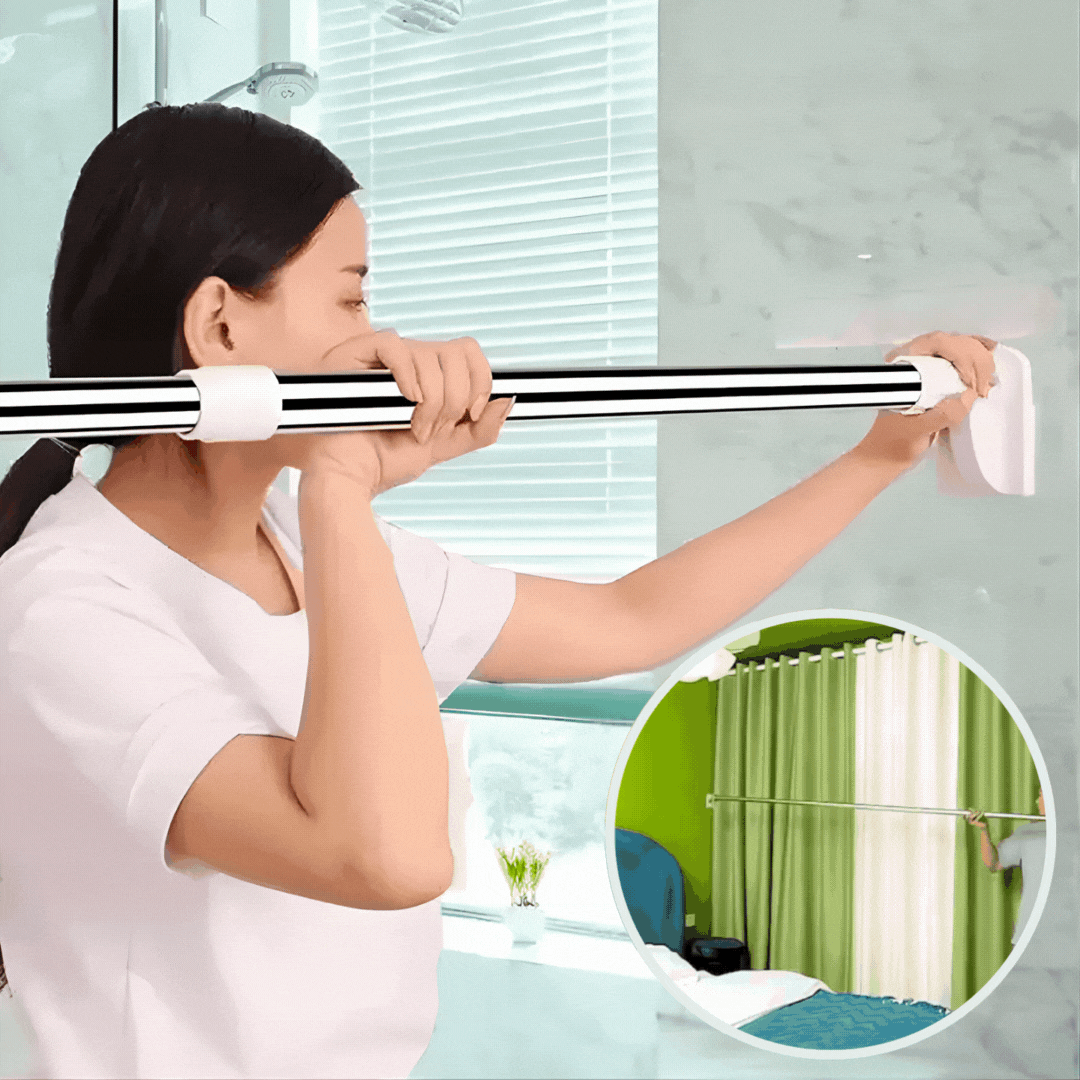 Verstelbare Stang Zonder Boren | Uitschuifbare Gordijn- & Douchestang | Roestvrij Staal | Antiroest