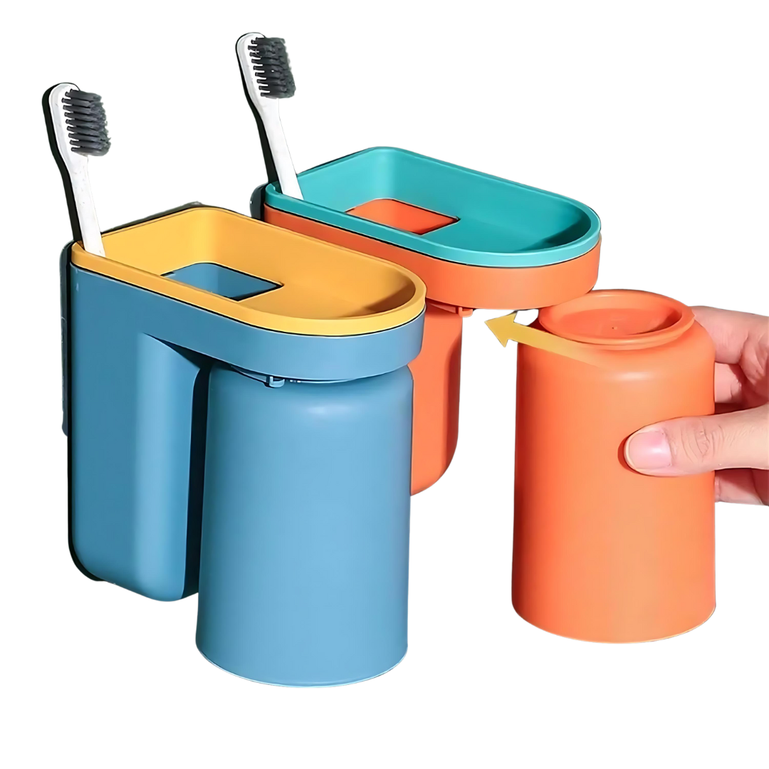 Zahnbürstenhalter selbstklebend | ABS-Kunststoff | Mit Tropfsystem | Ohne Bohren