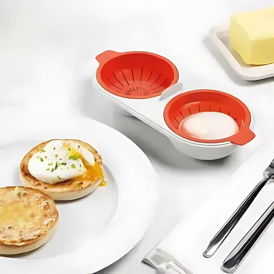 Ei-Kocher für die Mikrowelle | Tragbar & wiederverwendbar | Pochierte Eier in Minuten | Lebensmittelechtes Silikon