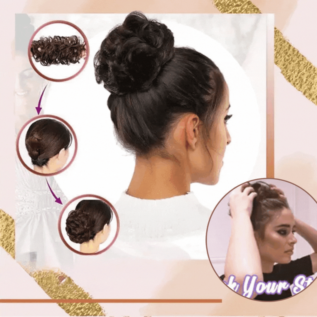 Haar Dutt Gummi | Messy Bun Erweiterung | Natürliches Aussehen | 74 Farben