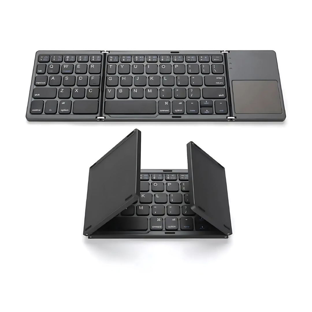 Mini Bluetooth Tastatur faltbar | Kompakt & Leicht mit Touchpad | 20h Akku | Für Windows, Mac, Android & iOS