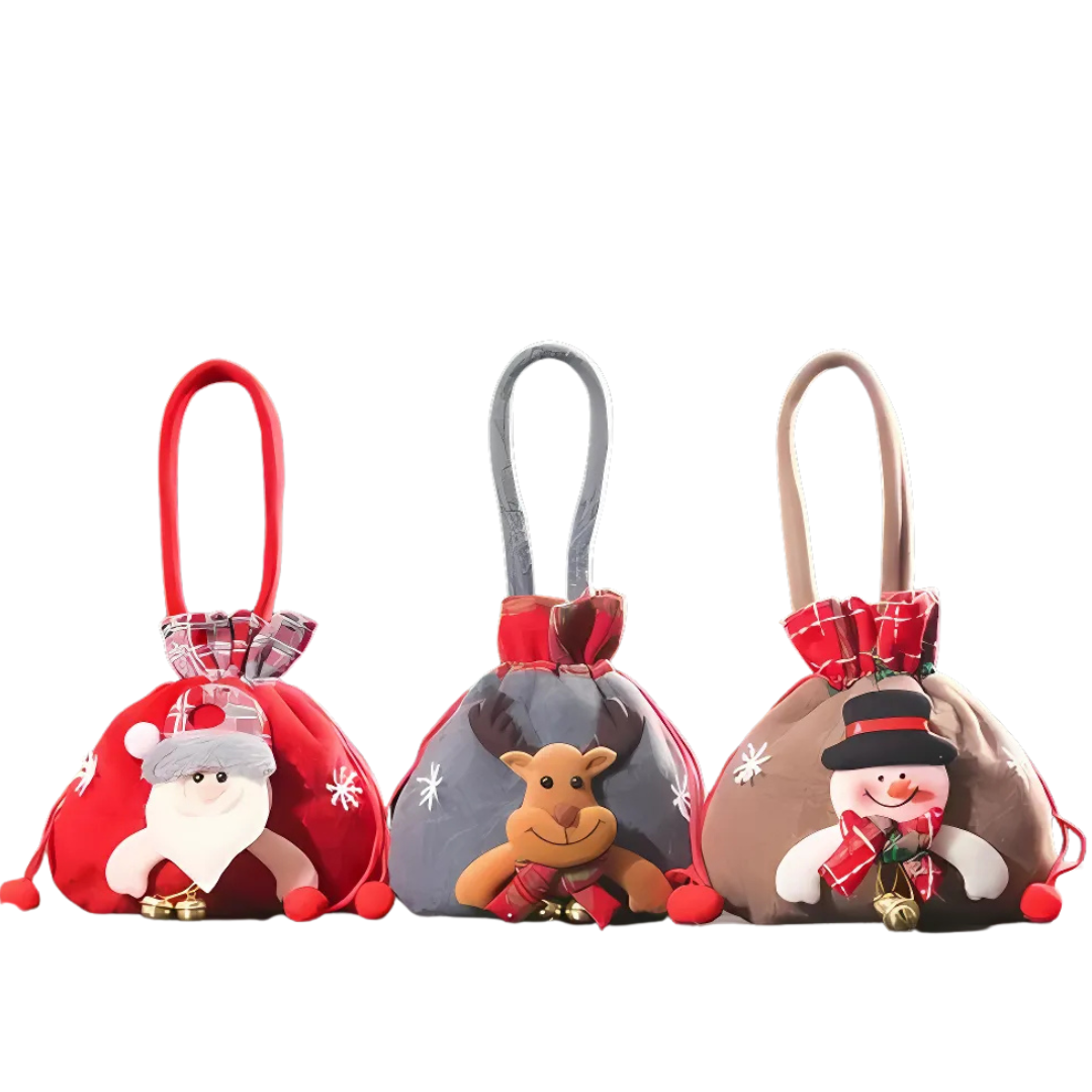 Weihnachten Geschenkbeutel | Stoffbeutel mit Kordelzug | Verschiedene Designs | Wiederverwendbar