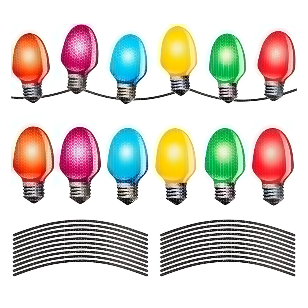 Weihnachts-Magnet Deko | Reflektierende Glühbirnen-Magnete | Für Auto, Kühlschrank & Metallflächen