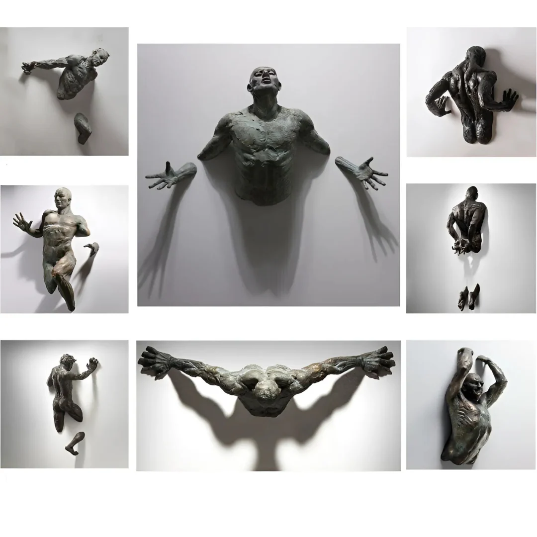 Wanddekoration Figuren | Harz-Skulpturen zum Aufhängen | Verschiedene Designs & Größen